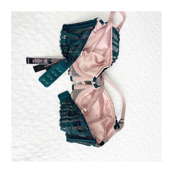 Buy 1 get 1 free 32c Victorias Secret green lace lined plunge - Picture 4 of 11